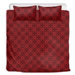 Black And Red Chinese Pattern Print Duvet Cover Bedding Set