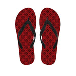 Black And Red Chinese Pattern Print Flip Flops