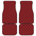 Black And Red Chinese Pattern Print Front and Back Car Floor Mats