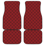 Black And Red Chinese Pattern Print Front and Back Car Floor Mats