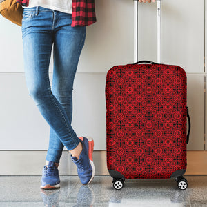Black And Red Chinese Pattern Print Luggage Cover