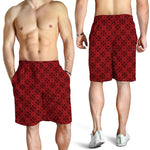 Black And Red Chinese Pattern Print Men's Shorts