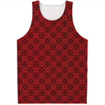 Black And Red Chinese Pattern Print Men's Tank Top
