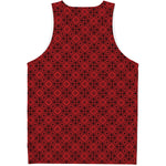 Black And Red Chinese Pattern Print Men's Tank Top