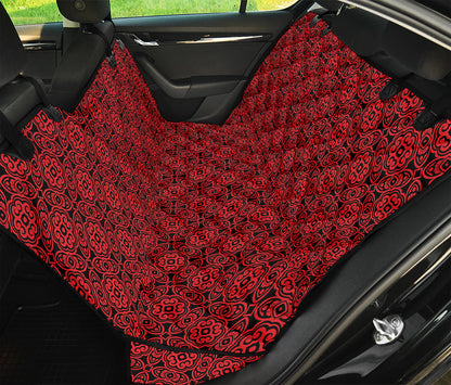 Black And Red Chinese Pattern Print Pet Car Back Seat Cover