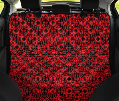 Black And Red Chinese Pattern Print Pet Car Back Seat Cover