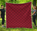 Black And Red Chinese Pattern Print Quilt