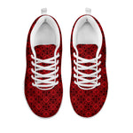 Black And Red Chinese Pattern Print White Sneakers