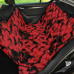 Black And Red Hibiscus Pattern Print Pet Car Back Seat Cover