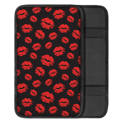 Black And Red Lips Pattern Print Car Center Console Cover