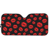 Black And Red Lips Pattern Print Car Sun Shade