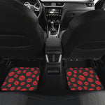 Black And Red Lips Pattern Print Front and Back Car Floor Mats