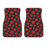 Black And Red Lips Pattern Print Front Car Floor Mats