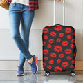 Black And Red Lips Pattern Print Luggage Cover