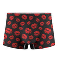 Black And Red Lips Pattern Print Men's Boxer Briefs