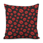Black And Red Lips Pattern Print Pillow Cover