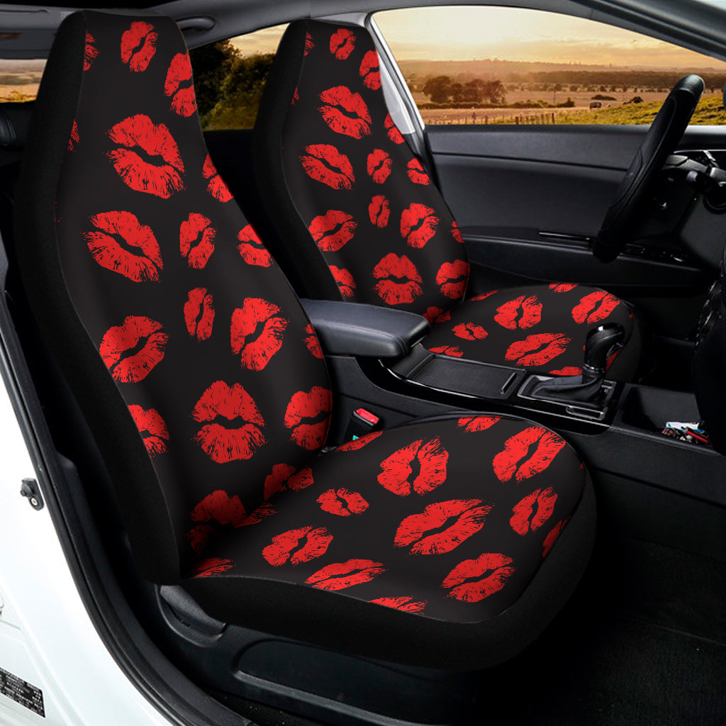 Black And Red Lips Pattern Print Universal Fit Car Seat Covers