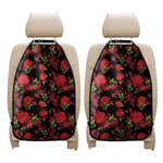 Black And Red Roses Floral Print Car Seat Organizers