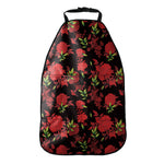 Black And Red Roses Floral Print Car Seat Organizers