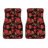 Black And Red Roses Floral Print Front Car Floor Mats