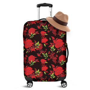 Black And Red Roses Floral Print Luggage Cover