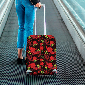 Black And Red Roses Floral Print Luggage Cover