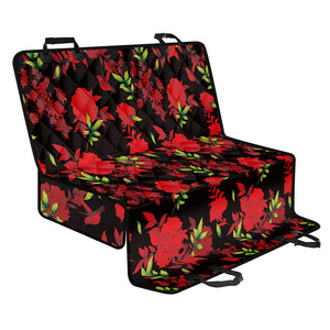 Black And Red Roses Floral Print Pet Car Back Seat Cover