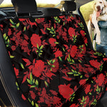 Black And Red Roses Floral Print Pet Car Back Seat Cover