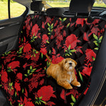 Black And Red Roses Floral Print Pet Car Back Seat Cover