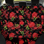 Black And Red Roses Floral Print Pet Car Back Seat Cover