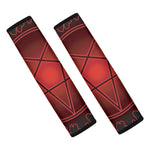 Black And Red Satanic Pentagram Print Car Seat Belt Covers