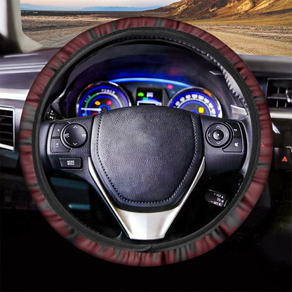 Black And Red Satanic Pentagram Print Car Steering Wheel Cover