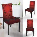 Black And Red Satanic Pentagram Print Dining Chair Slipcover
