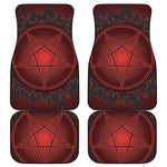 Black And Red Satanic Pentagram Print Front and Back Car Floor Mats
