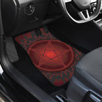 Black And Red Satanic Pentagram Print Front and Back Car Floor Mats