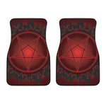 Black And Red Satanic Pentagram Print Front Car Floor Mats