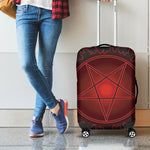 Black And Red Satanic Pentagram Print Luggage Cover
