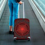 Black And Red Satanic Pentagram Print Luggage Cover