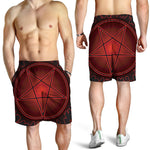 Black And Red Satanic Pentagram Print Men's Shorts