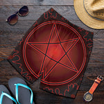 Black And Red Satanic Pentagram Print Men's Shorts