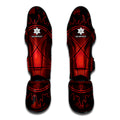 Black And Red Satanic Pentagram Print Muay Thai Shin Guards