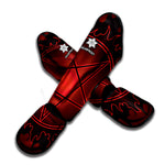 Black And Red Satanic Pentagram Print Muay Thai Shin Guard