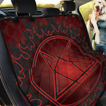 Black And Red Satanic Pentagram Print Pet Car Back Seat Cover