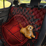Black And Red Satanic Pentagram Print Pet Car Back Seat Cover