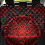 Black And Red Satanic Pentagram Print Pet Car Back Seat Cover