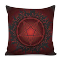 Black And Red Satanic Pentagram Print Pillow Cover