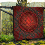 Black And Red Satanic Pentagram Print Quilt