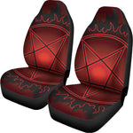 Black And Red Satanic Pentagram Print Universal Fit Car Seat Covers