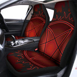 Black And Red Satanic Pentagram Print Universal Fit Car Seat Covers