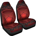 Black And Red Satanic Pentagram Print Universal Fit Car Seat Covers